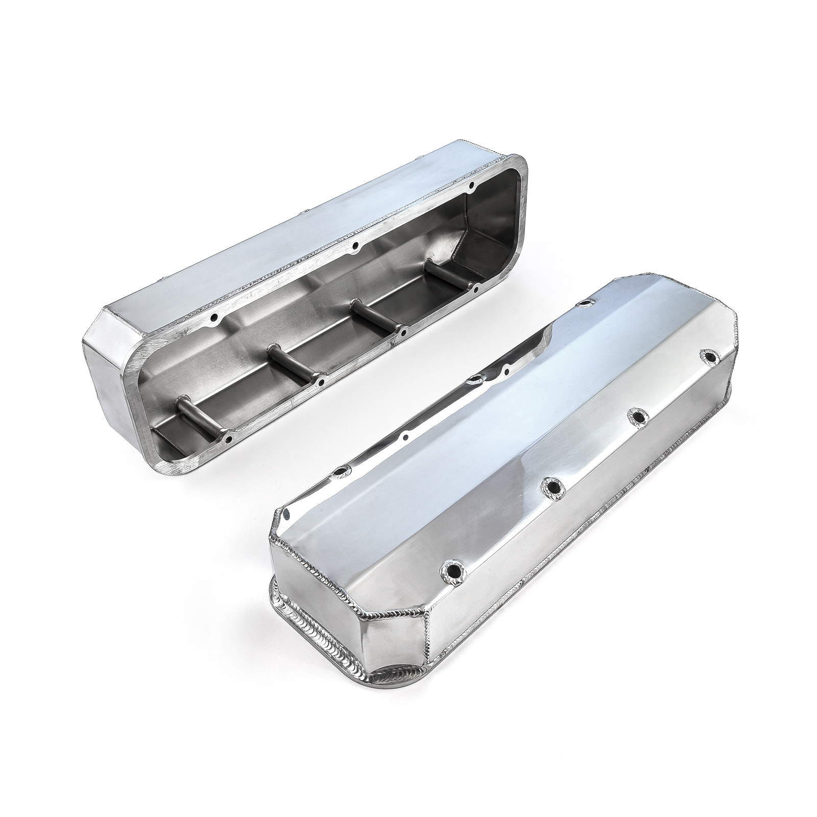 Speedmaster® PCE314.1160.02 Chevy BBC 454 Long Bolt Fabricated Valve Covers Polished Tall w/o Hole
