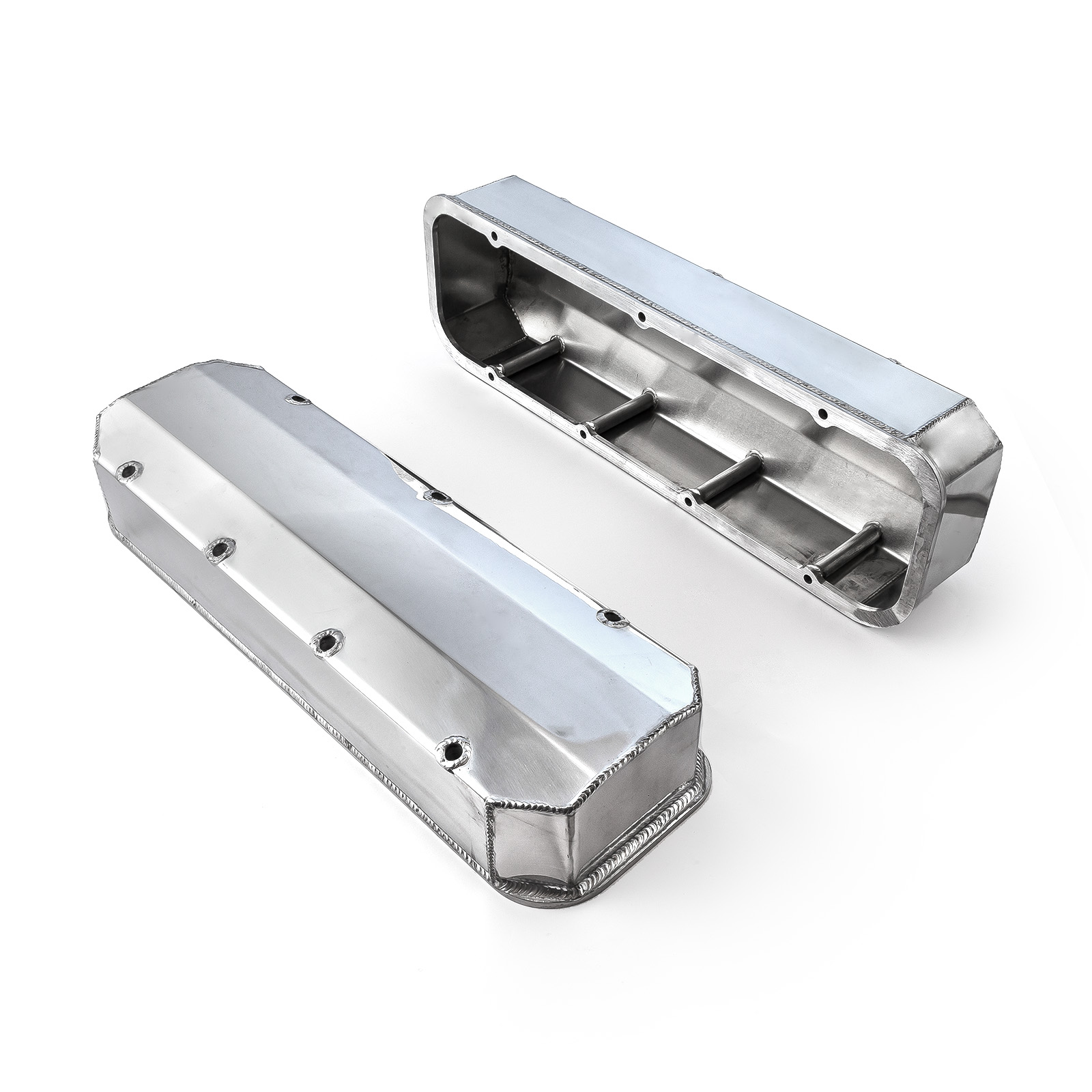 Speedmaster® PCE314.1160.02 Chevy BBC 454 Long Bolt Fabricated Valve Covers Polished Tall w/o Hole