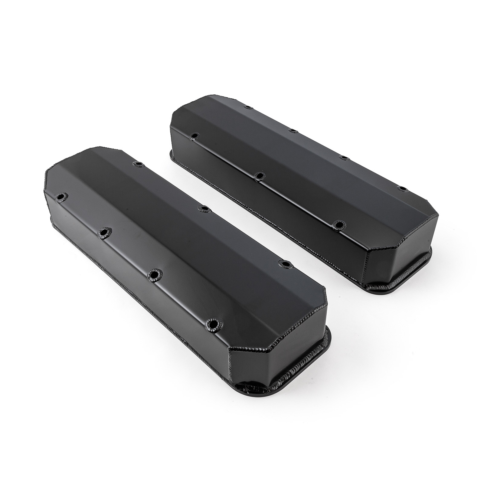 Speedmaster® PCE314.1160.03 Chevy BBC 454 Long Bolt Fabricated Valve Covers Black Tall w/o Hole