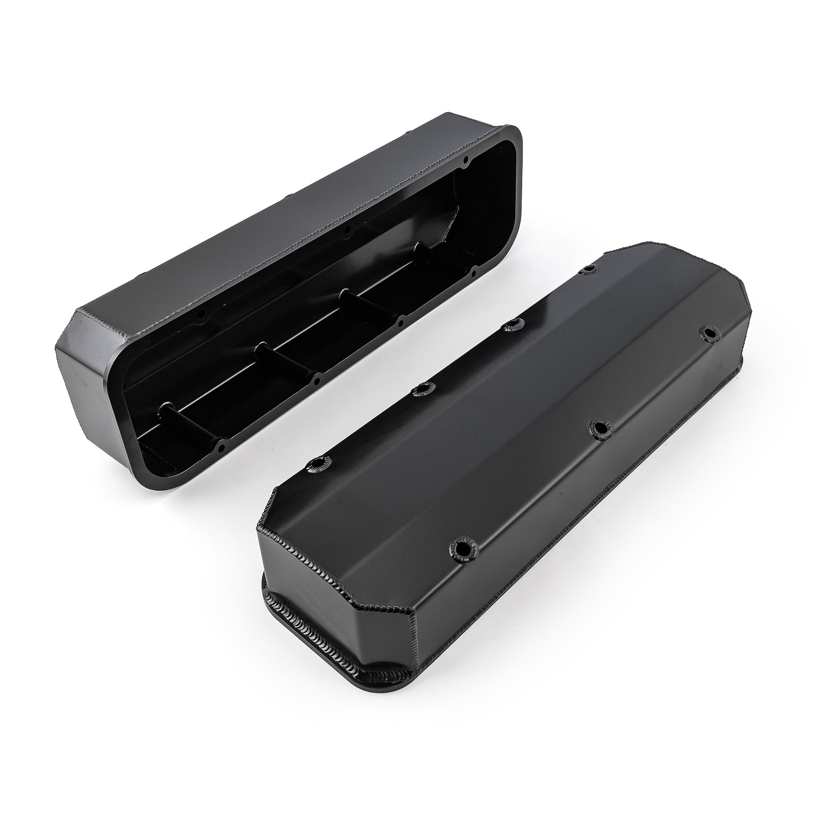 Speedmaster® PCE314.1160.03 Chevy BBC 454 Long Bolt Fabricated Valve Covers Black Tall w/o Hole