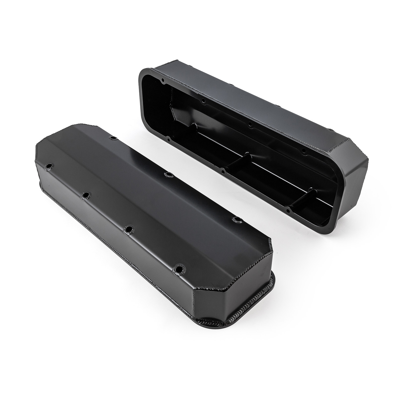 Speedmaster® PCE314.1160.03 Chevy BBC 454 Long Bolt Fabricated Valve Covers Black Tall w/o Hole