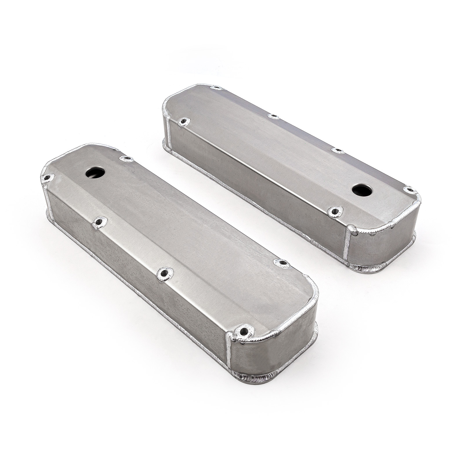 Speedmaster® PCE314.1208.01 Ford 429 460 Satin Long Bolt Fabricated Valve Covers - Tall w/ Hole