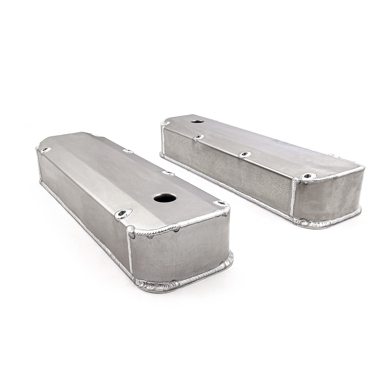 Speedmaster® PCE314.1208.01 Ford 429 460 Satin Long Bolt Fabricated Valve Covers - Tall w/ Hole