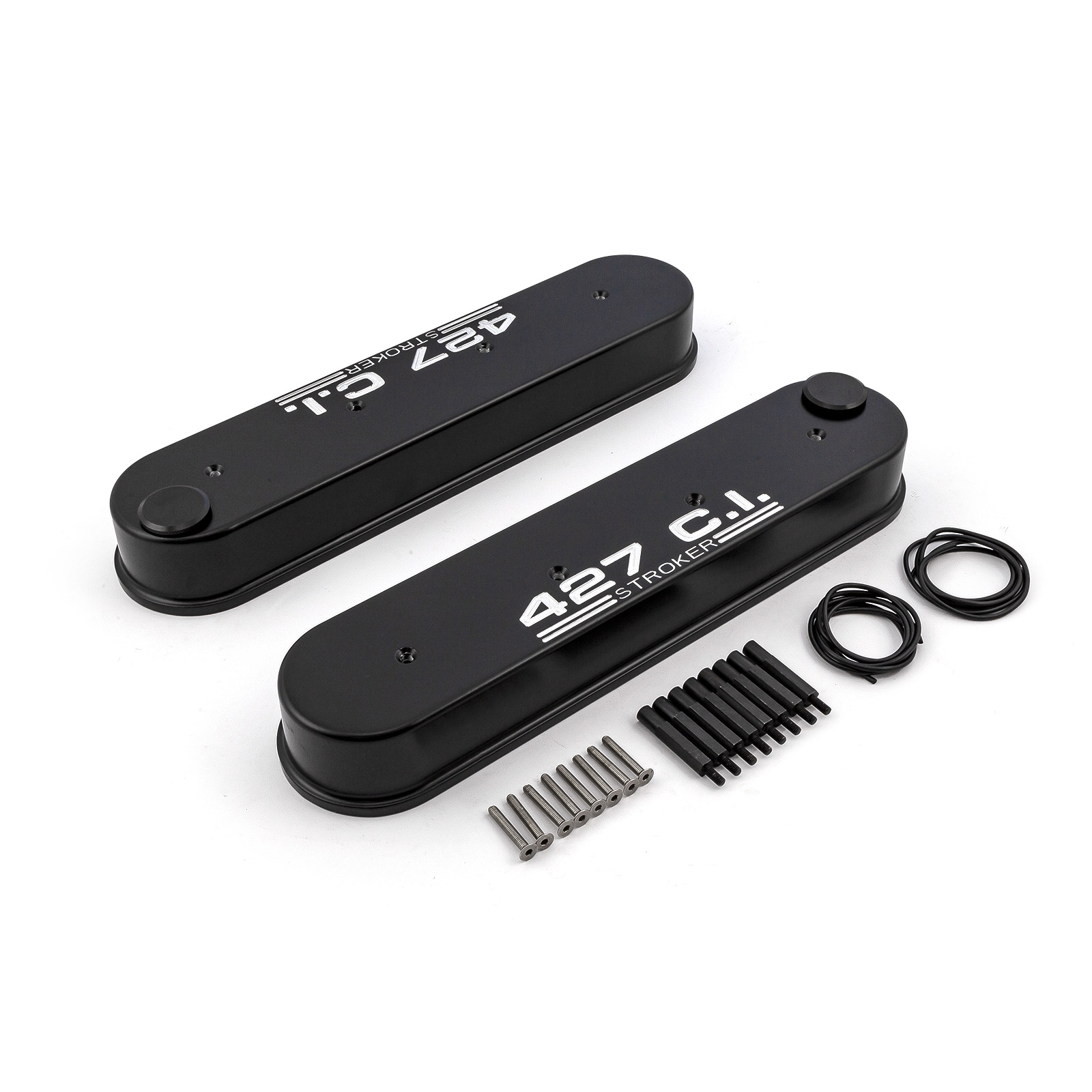 Speedmaster® PCE314.1226.02 Chevy Ls1 Ls2 Ls3 Ls6 Ls7 Black 427Ci Aluminum Valve Covers - w/o Coil Mounts