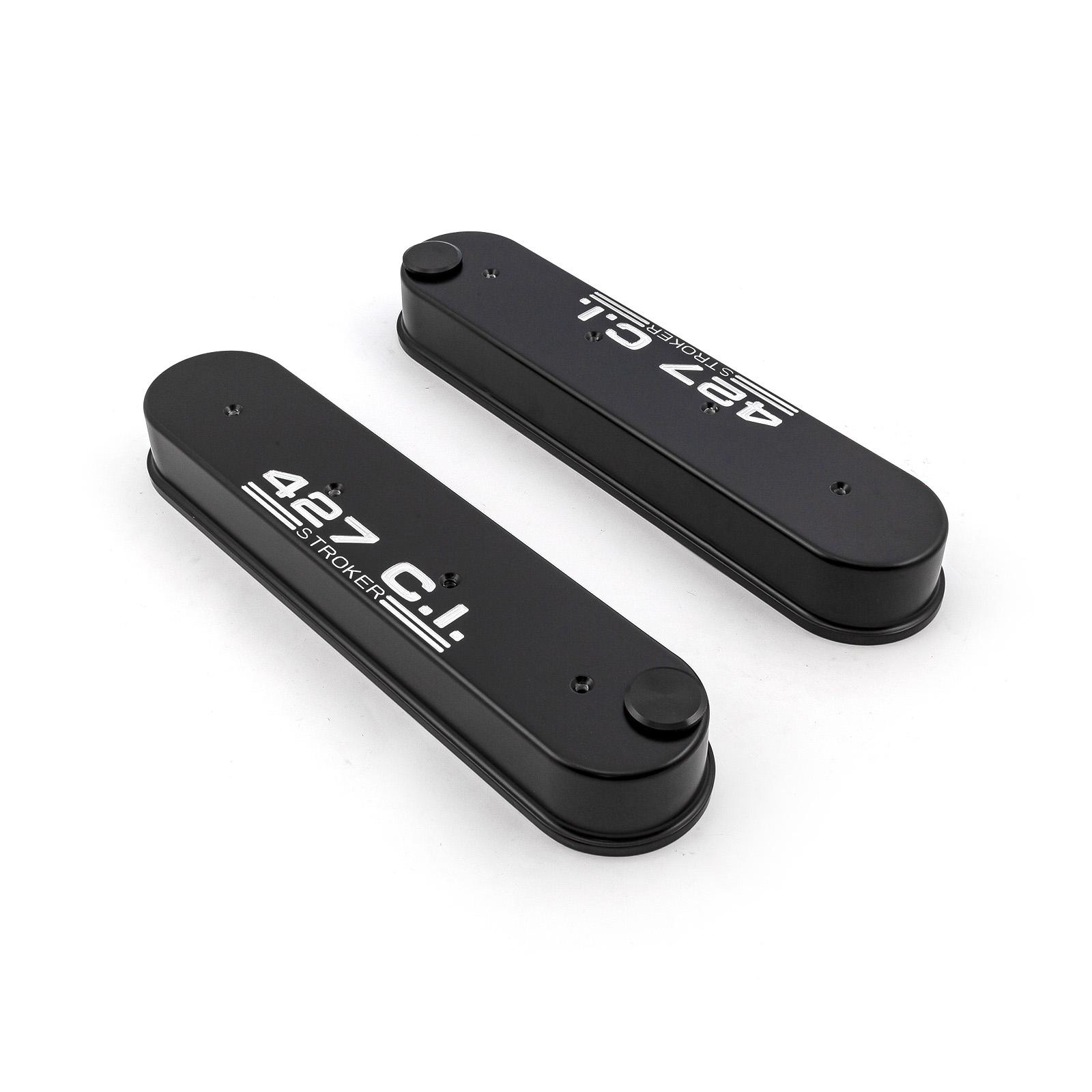 Speedmaster® PCE314.1226.02 Chevy Ls1 Ls2 Ls3 Ls6 Ls7 Black 427Ci Aluminum Valve Covers - w/o Coil Mounts