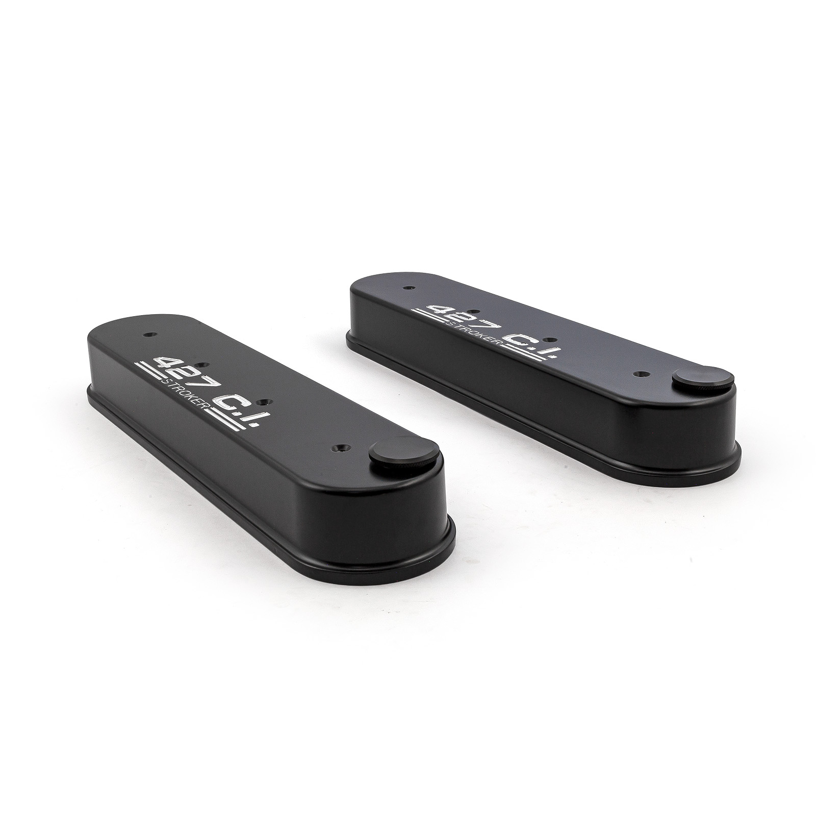 Speedmaster® PCE314.1226.02 Chevy Ls1 Ls2 Ls3 Ls6 Ls7 Black 427Ci Aluminum Valve Covers - w/o Coil Mounts