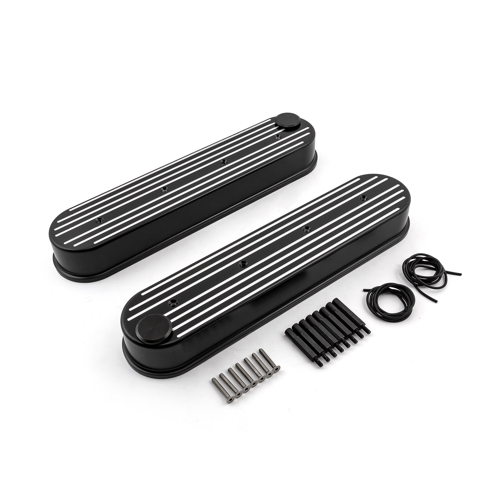 Speedmaster® PCE314.1226.04 Chevy Ls1 Ls2 Ls3 Ls6 Ls7 Black Ball Milled Valve Covers - W/O Coil Mounts