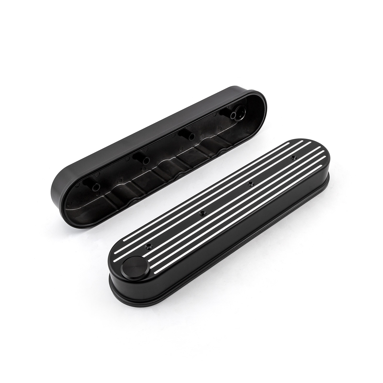 Speedmaster® PCE314.1226.04 Chevy Ls1 Ls2 Ls3 Ls6 Ls7 Black Ball Milled Valve Covers - W/O Coil Mounts