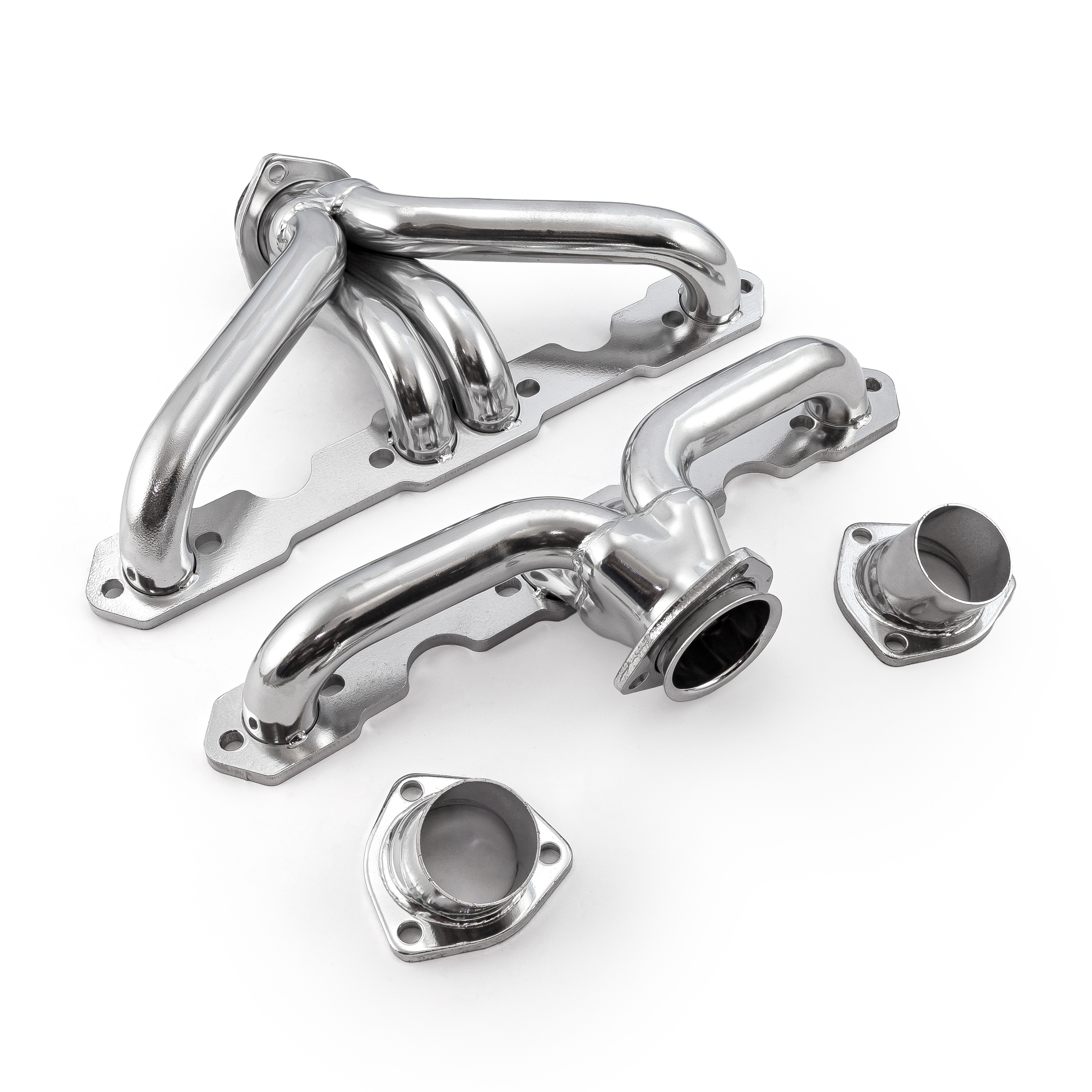 Chevy SBC 350 1955-57 Tri-5 Shorty Ceramic Headers Straight Plug Heads