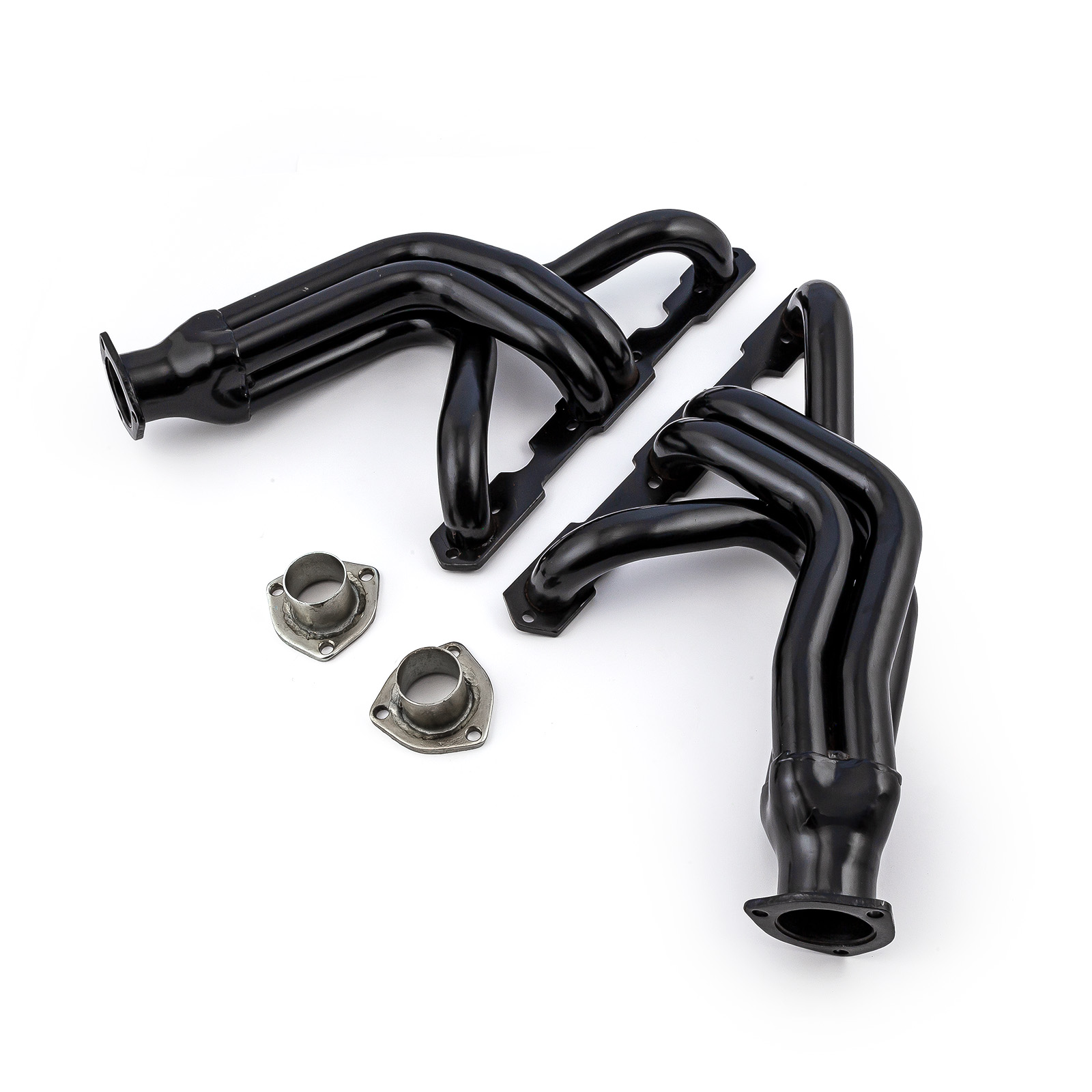 Speedmaster® PCE316.1153 Chevy SBC 350 1955-57 Tri-5 Mid Length Black Headers Straight Plug Heads