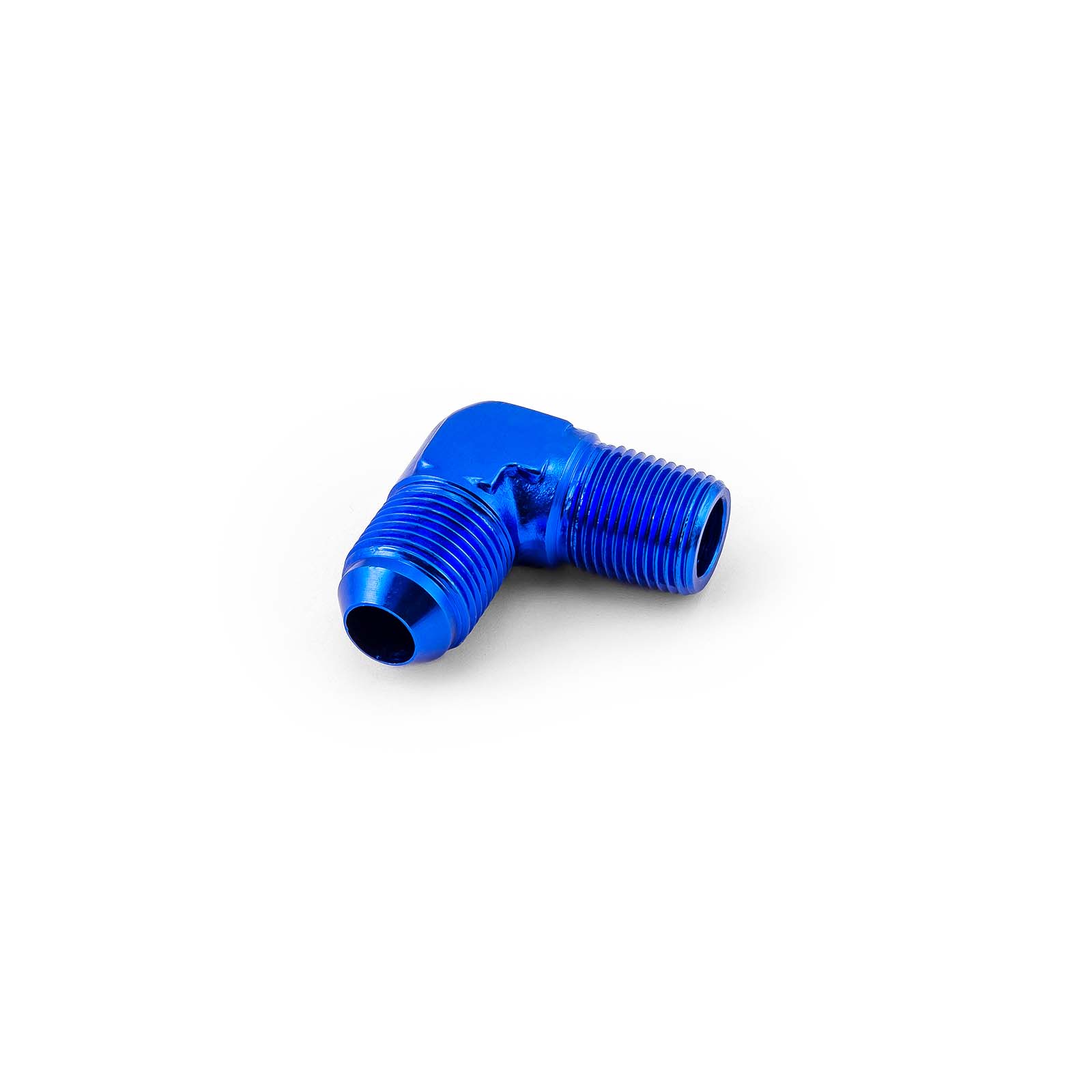 90 Degree 3/8" NPT to -8 AN Male Flare Aluminum Adapter Fitting