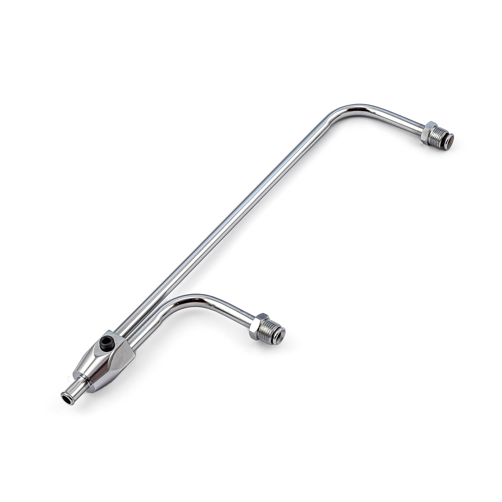 Holley Double Pumper Carburetor Chrome Fuel Line (3/8" Inlet 9 5/16" Centres)