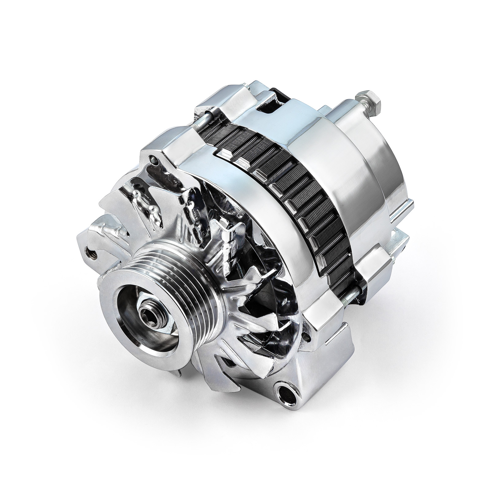 Speedmaster® PCE360.1007 Universal GM 7861 CS130 Serpentine Left Offset 130 Amp Alternator [Chrome]