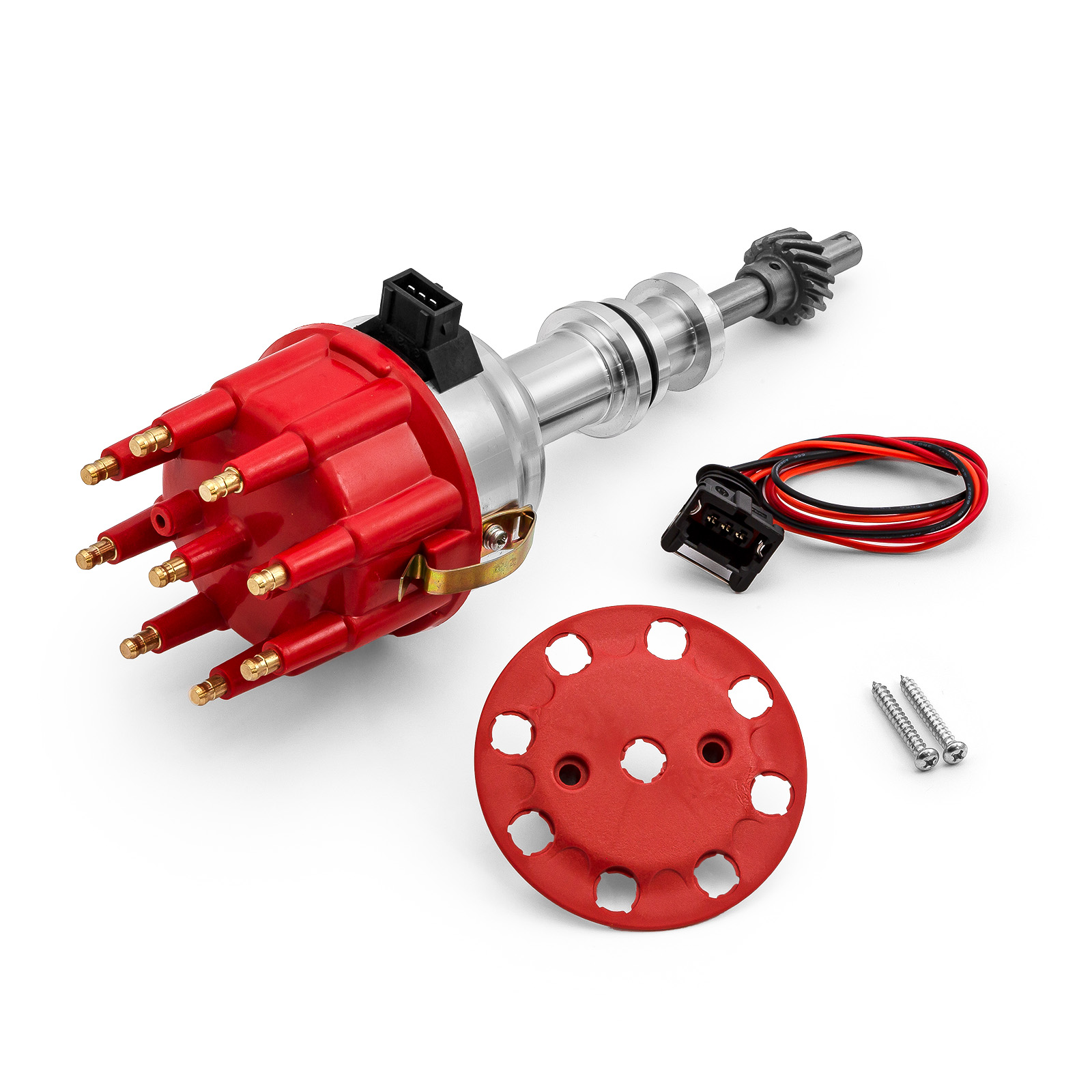 Speedmaster® PCE376.1225.01 Ford 351W Windsor 8020 Series Pro Billet Ready to Run Distributor [Red]