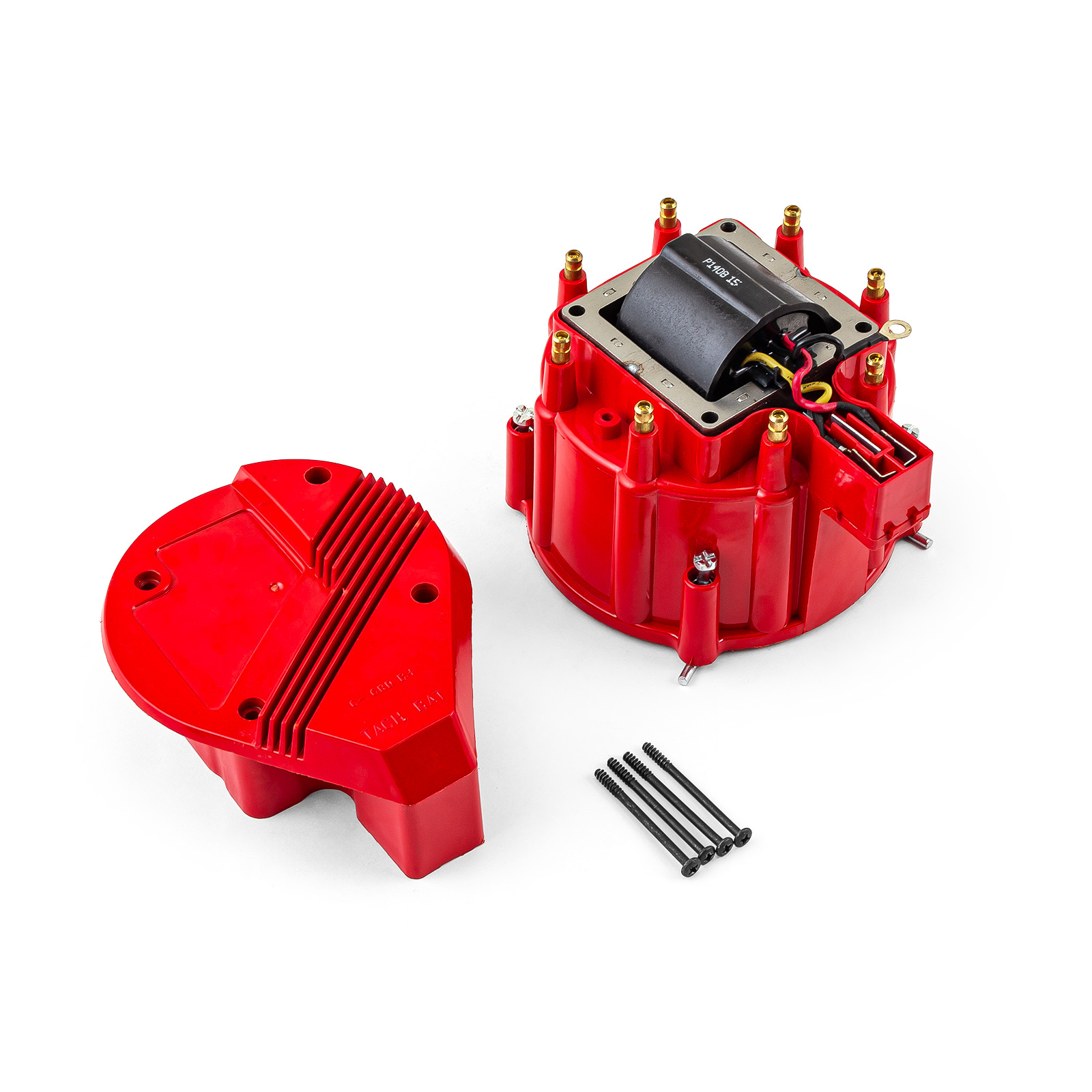 Speedmaster® PCE378.1006 HEI Distributor Cap Rotor 65K Coil Cover Red Upgrade Kit