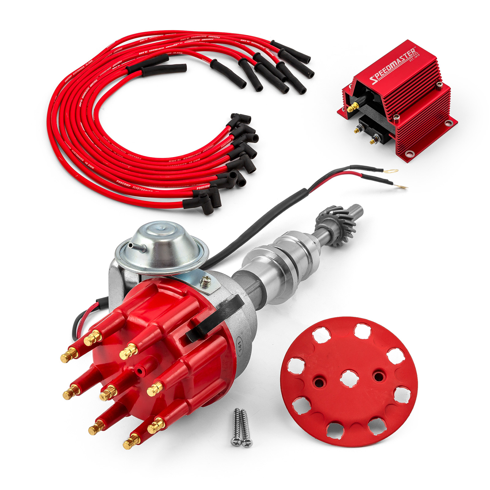 Ford SB 289 302 Windsor Ready-to-run Distributor w/Coil & Wire Leads [Red]