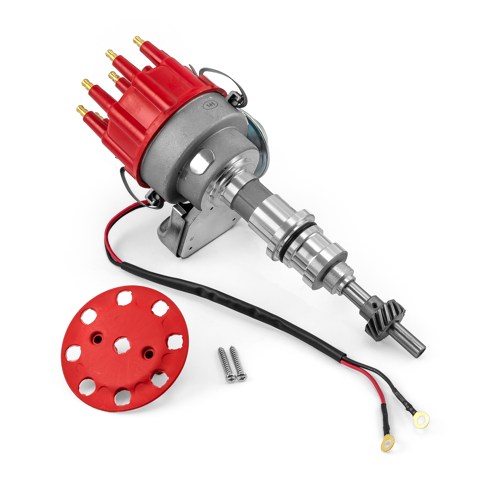 Speedmaster® PCE385.1005.02 Ford SB 289 302 Windsor Ready-to-run Distributor w/Coil & Wire Leads [Red]