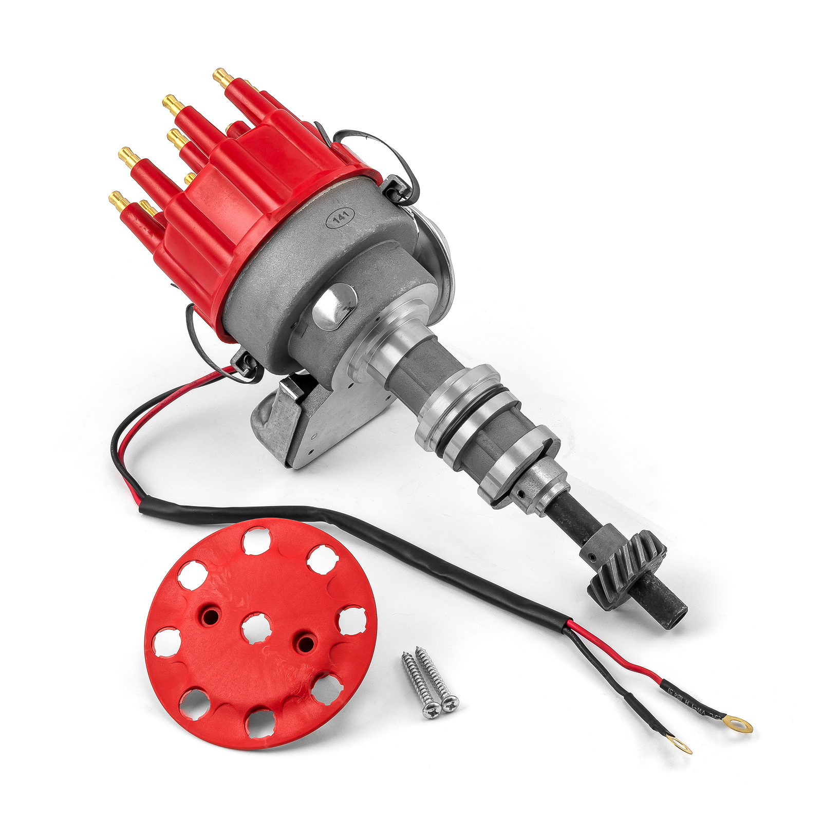 Speedmaster® PCE385.1007.02 Ford 302 351C Cleveland Early 460 Ready-to-run Distributor w/Coil & Wire Leads [Red]