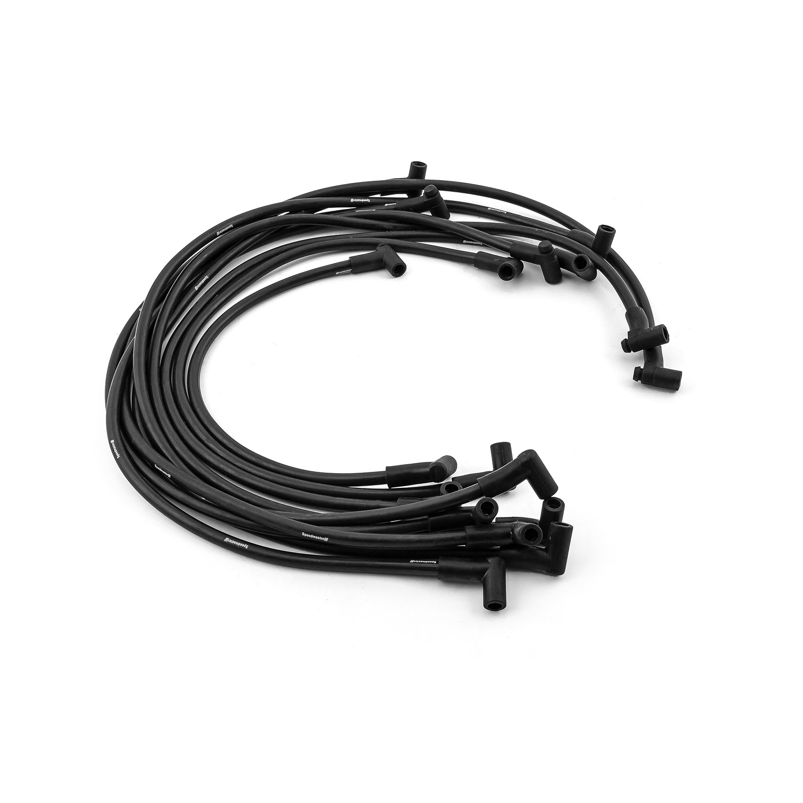 Universal 90 Deg to 90 Deg Under Covers Male Black Spark Plug Wires Suits Chevy