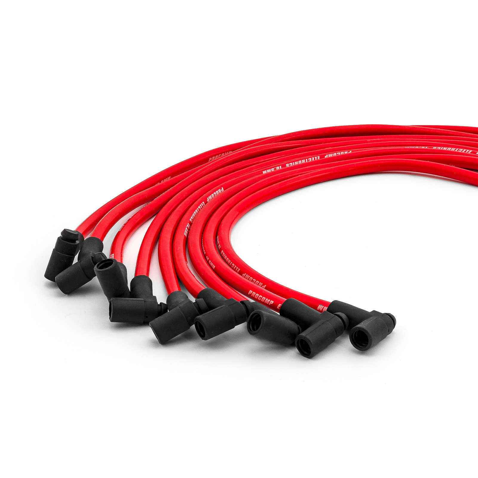 Speedmaster® PCE390.1024.03 Universal 90 Deg to Straight - Male - Red Spark Plug Wires (Suits Ford)