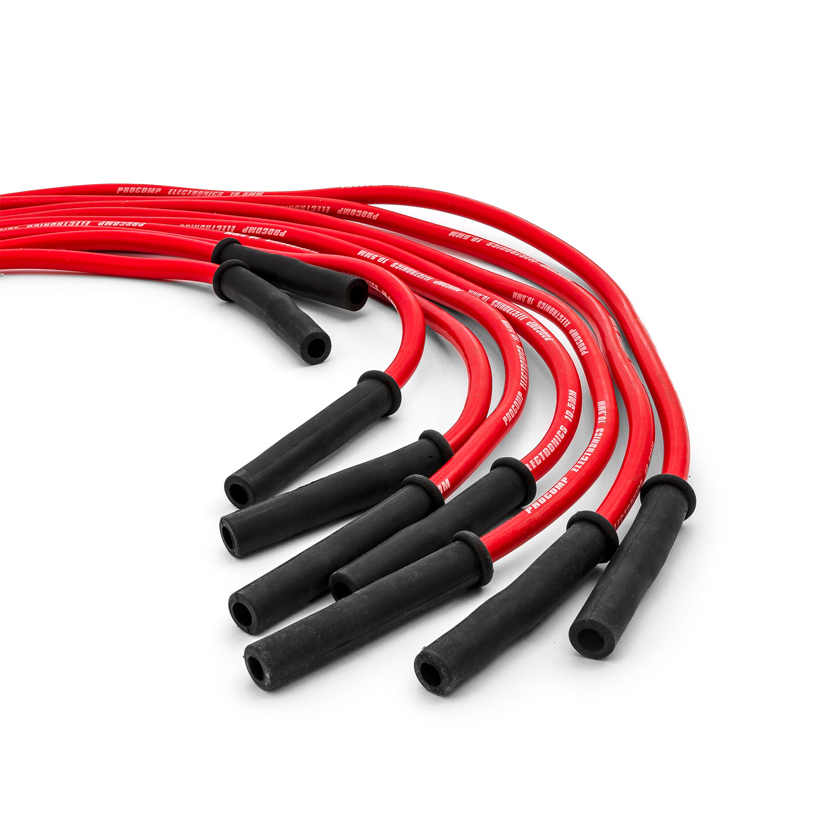 Speedmaster® PCE390.1024.03 Universal 90 Deg to Straight - Male - Red Spark Plug Wires (Suits Ford)