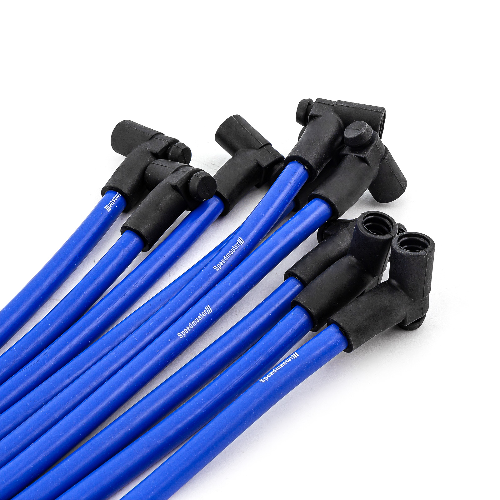 Speedmaster® PCE390.1024.02 Universal 90 Deg to Straight - Male - Blue Spark Plug Wires (Suits Ford)