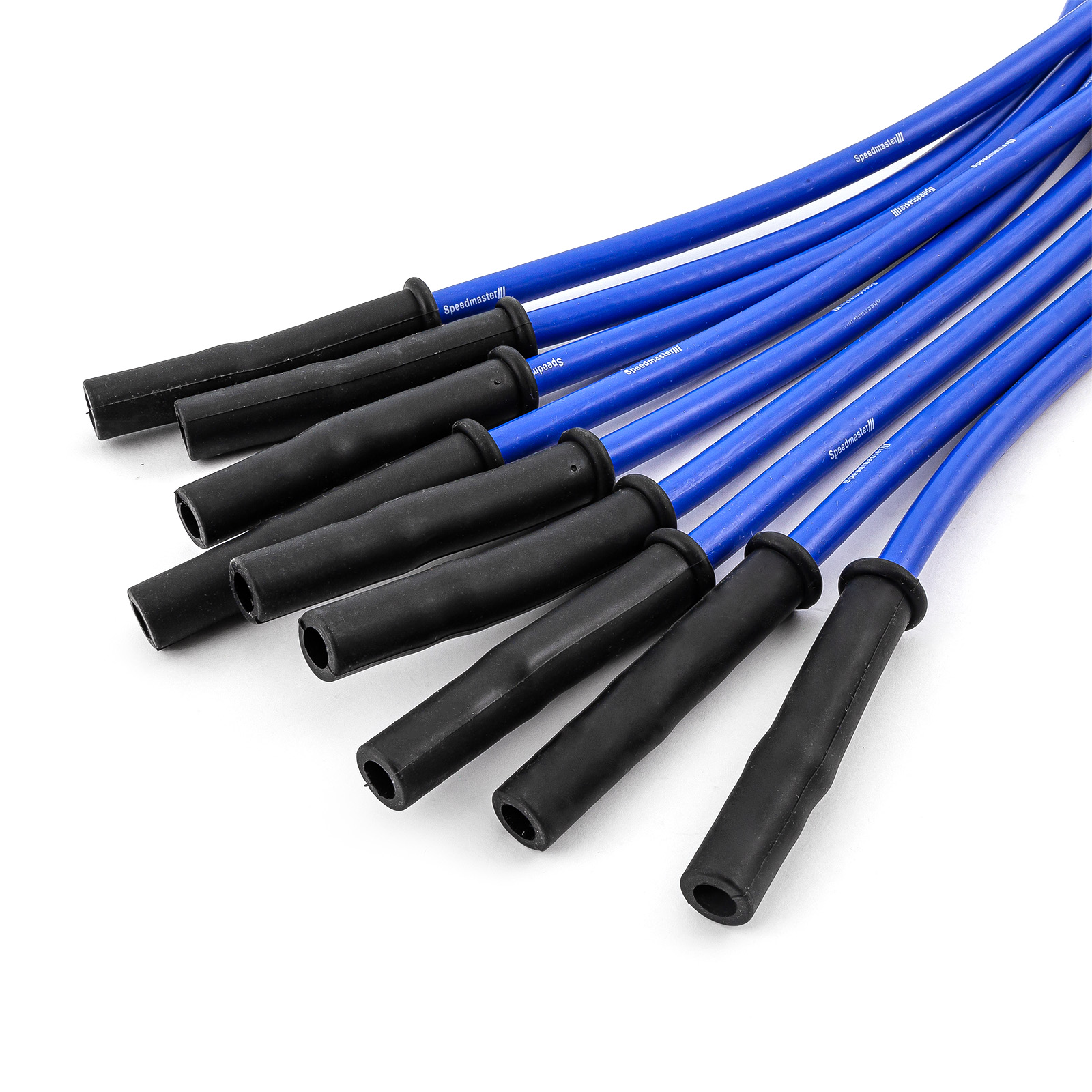 Speedmaster® PCE390.1024.02 Universal 90 Deg to Straight - Male - Blue Spark Plug Wires (Suits Ford)