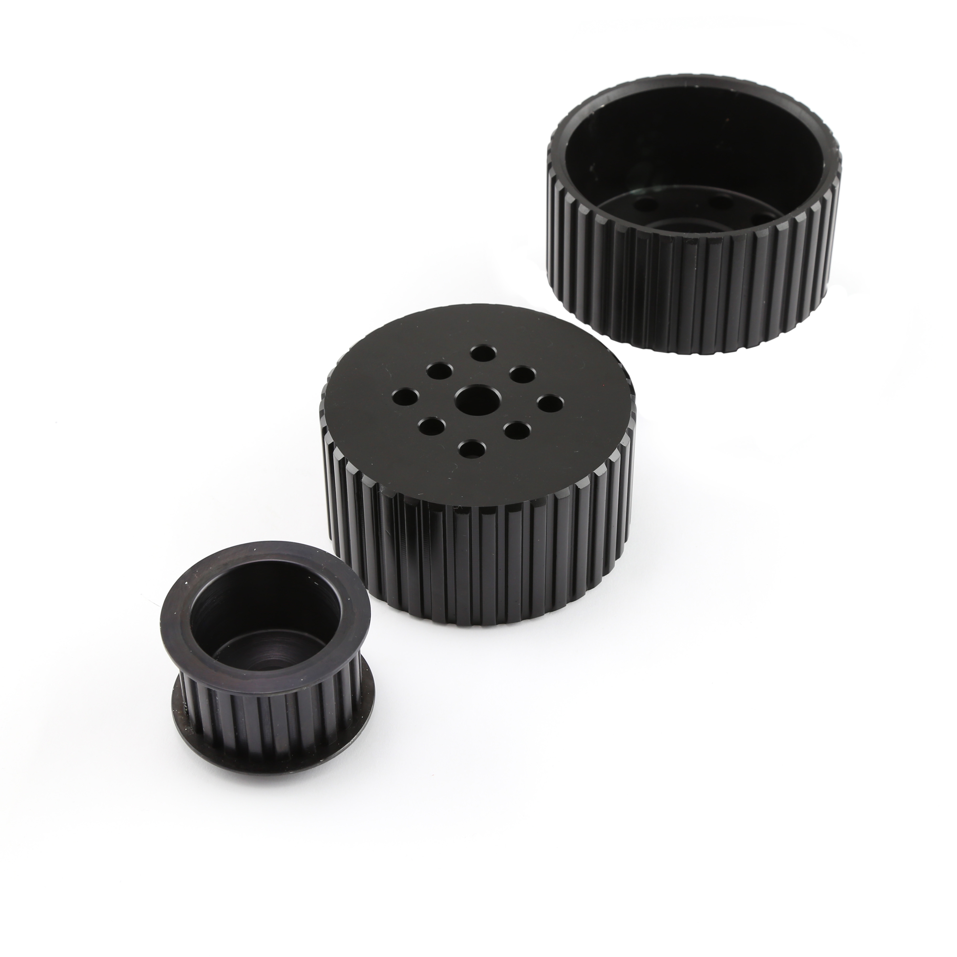 Short Gilmer Crank Alternator and Water Pump Pulleys Only - Black