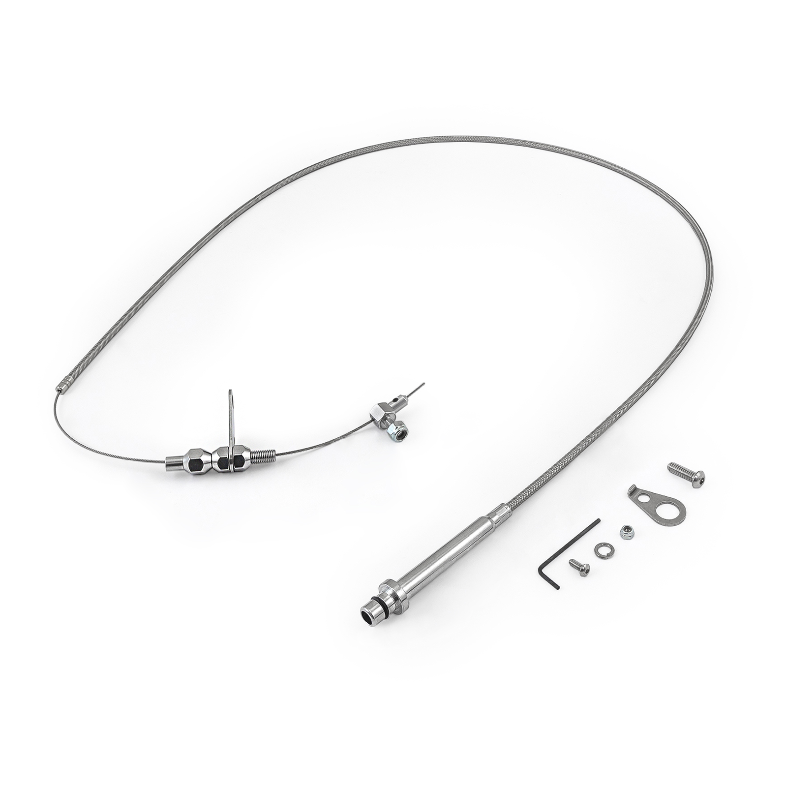GM Turbo TH350 56" Stainless Steel Braided Kickdown Cable Kit