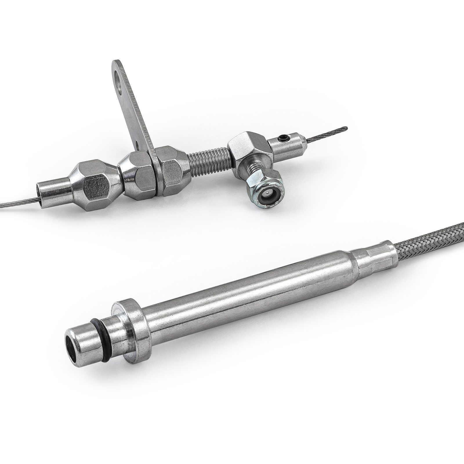 Speedmaster® PCE469.1001 GM Turbo TH350 56" Stainless Steel Braided Kickdown Cable Kit