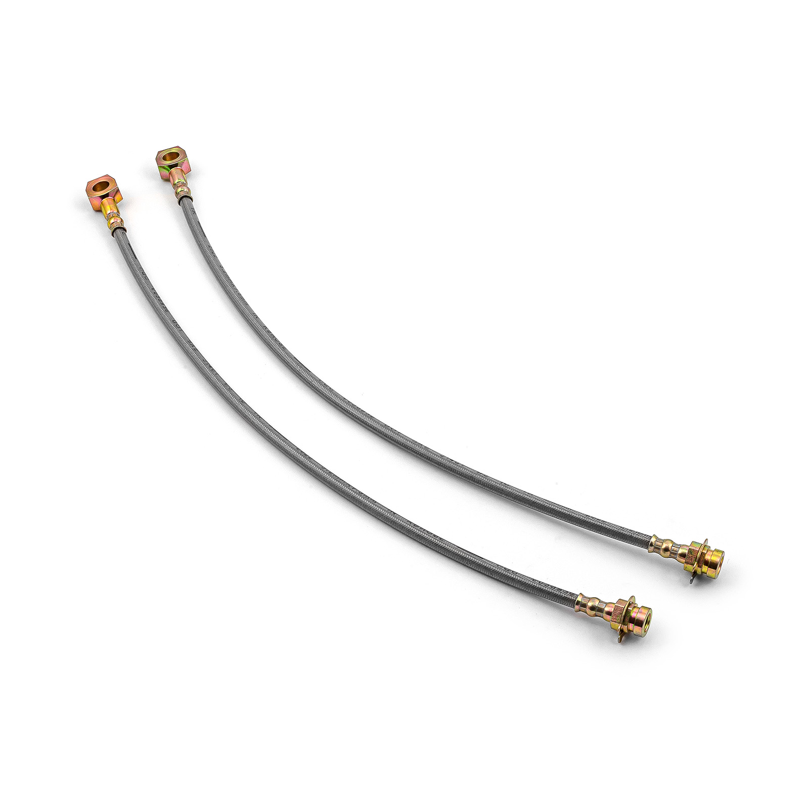 Speedmaster® PCE496.1003 7/16" Banjo 18" Long Stainless Steel Brake Lines(Pair) with Hardware