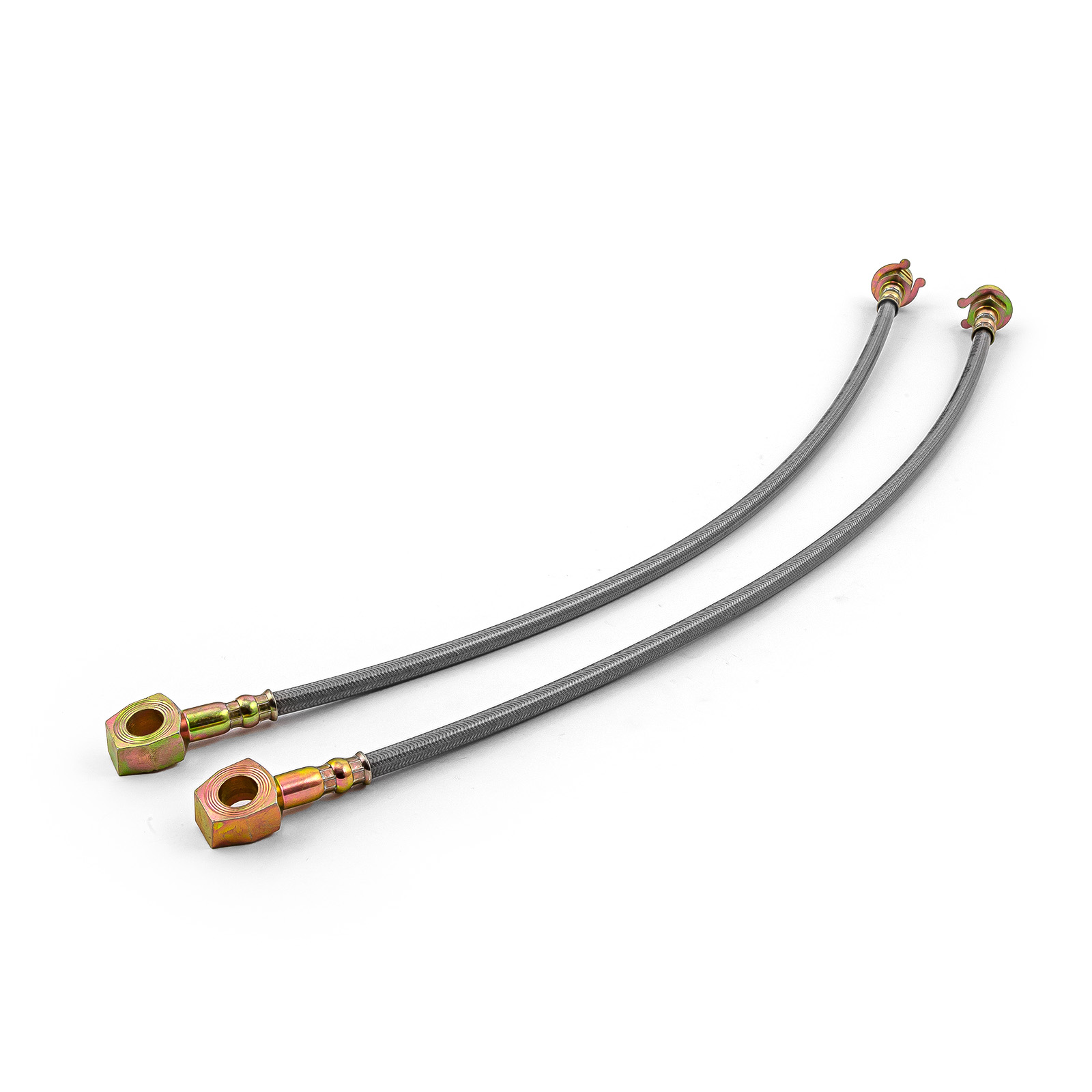 Speedmaster® PCE496.1003 7/16" Banjo 18" Long Stainless Steel Brake Lines(Pair) with Hardware