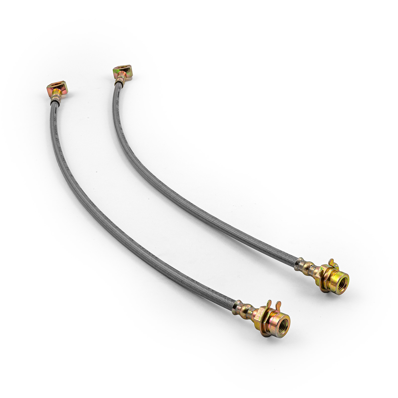 Speedmaster® PCE496.1003 7/16" Banjo 18" Long Stainless Steel Brake Lines(Pair) with Hardware