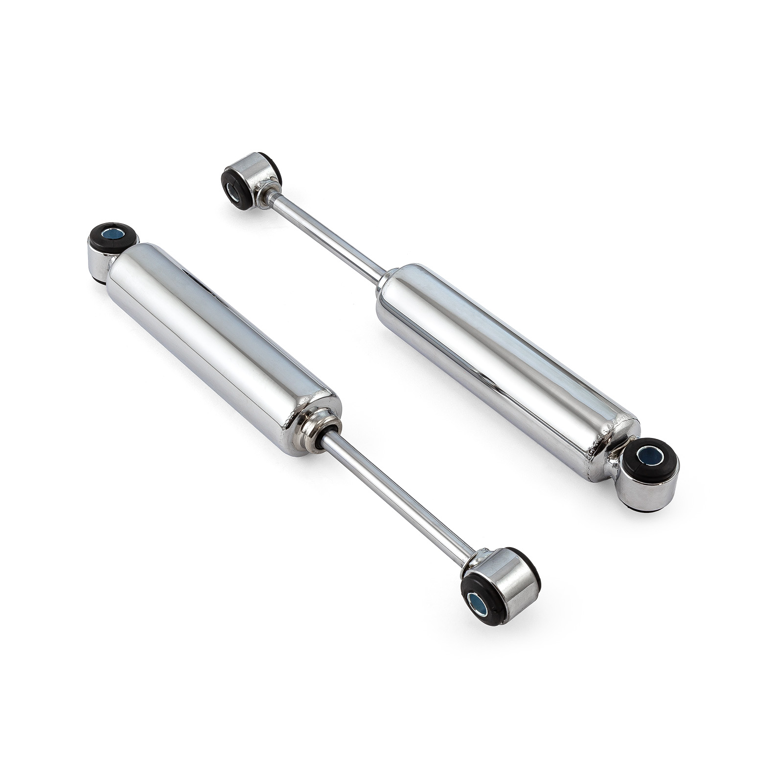 Speedmaster® PCE530.1002 Shorty Chrome Shock Absorbers MonoTube Hot Rod 15" Extended 10" Collapsed