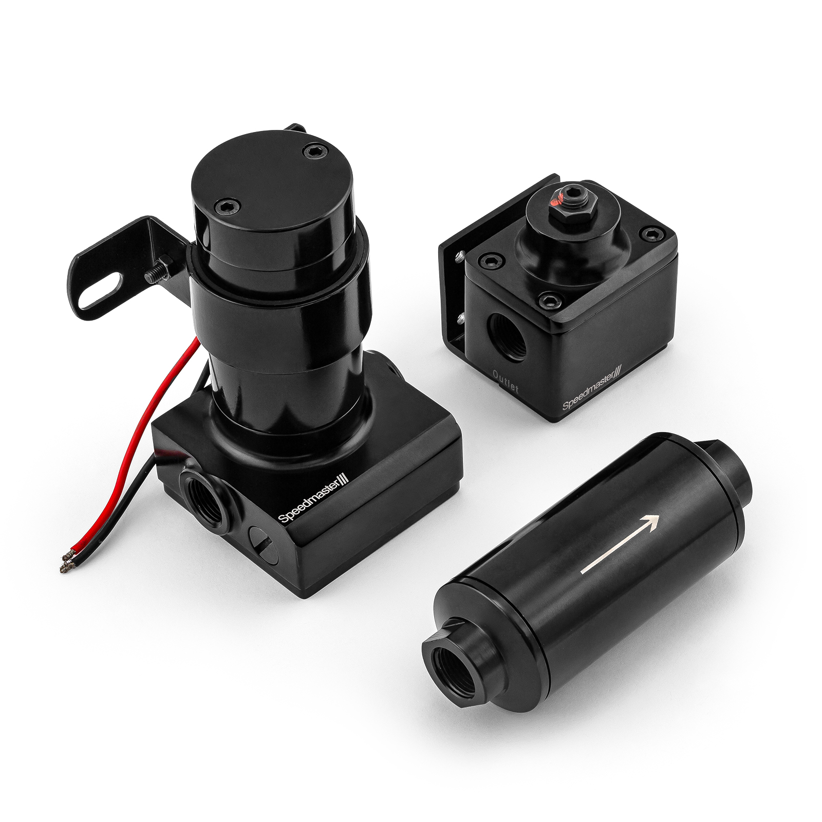 Speedmaster® 1-145-002-01 140 Gph @ 14 PSI Universal Billet Electric Fuel Pump Kit with Regulator & Filter