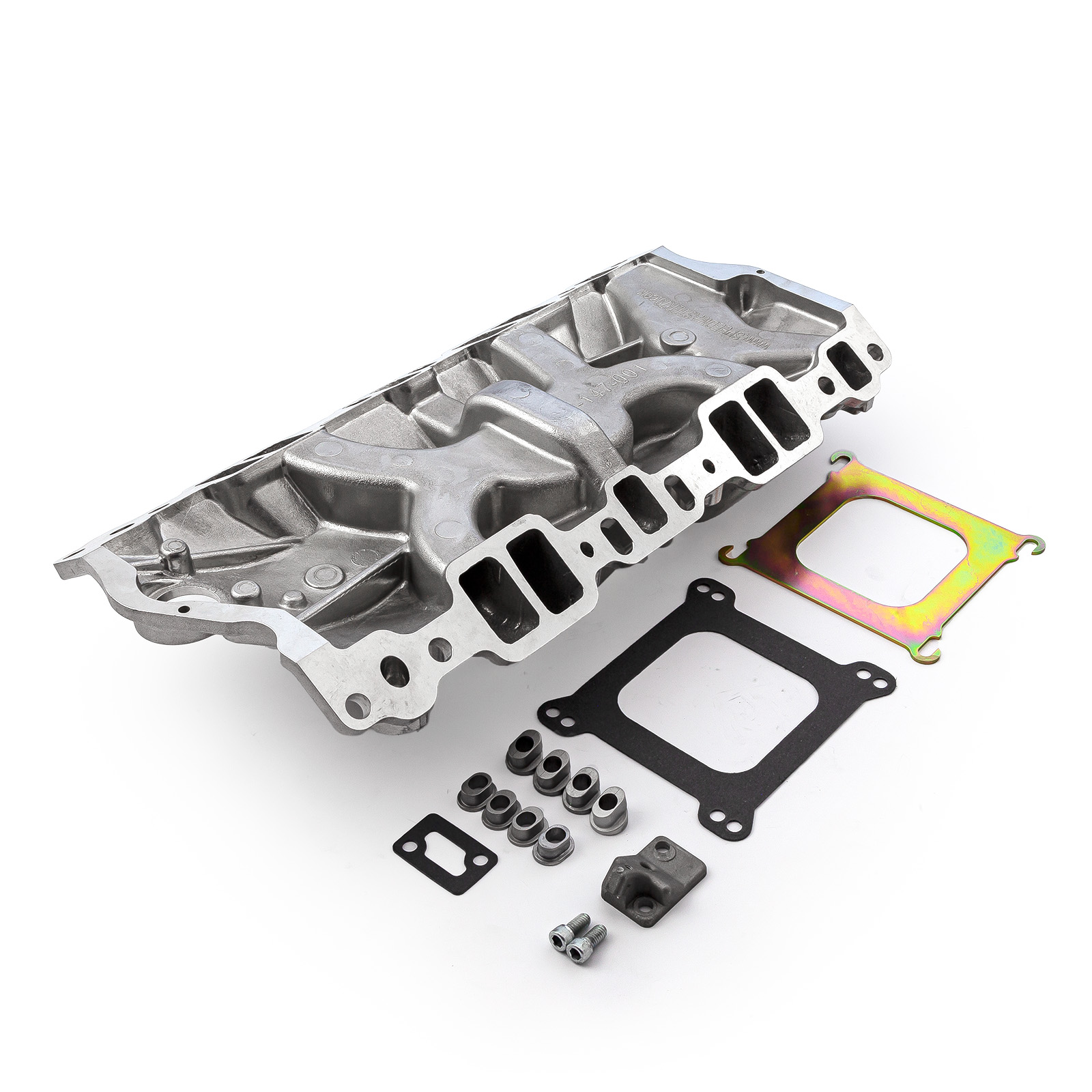 Speedmaster® 1-147-002 Chevy SBC 350 1957-95 (Non EGR) LowRise Aluminum Intake Manifold [Polished]