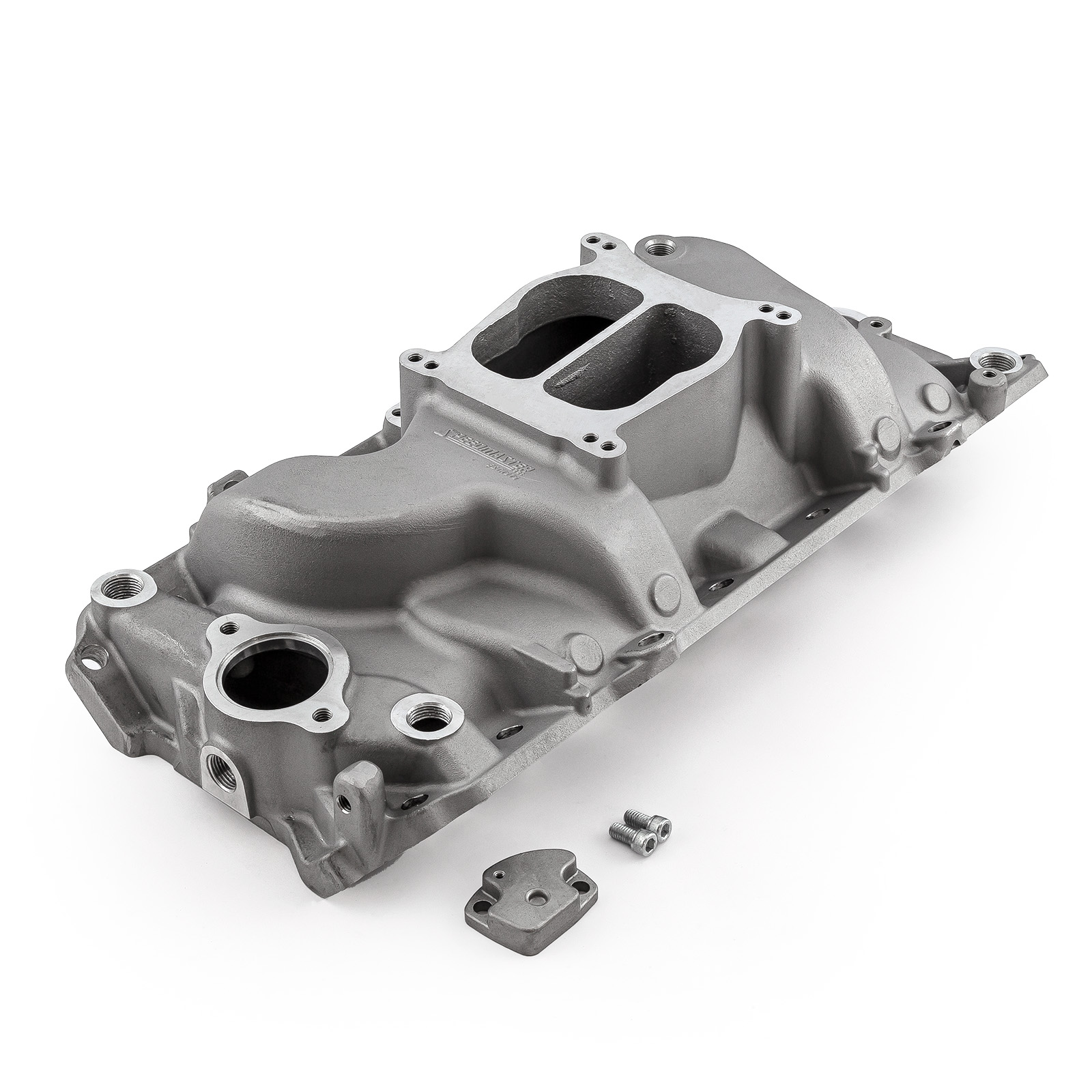 Speedmaster® 1-147-016 Chevy BBC 454 Oval Port LowRise Aluminum Intake Manifold [Satin]