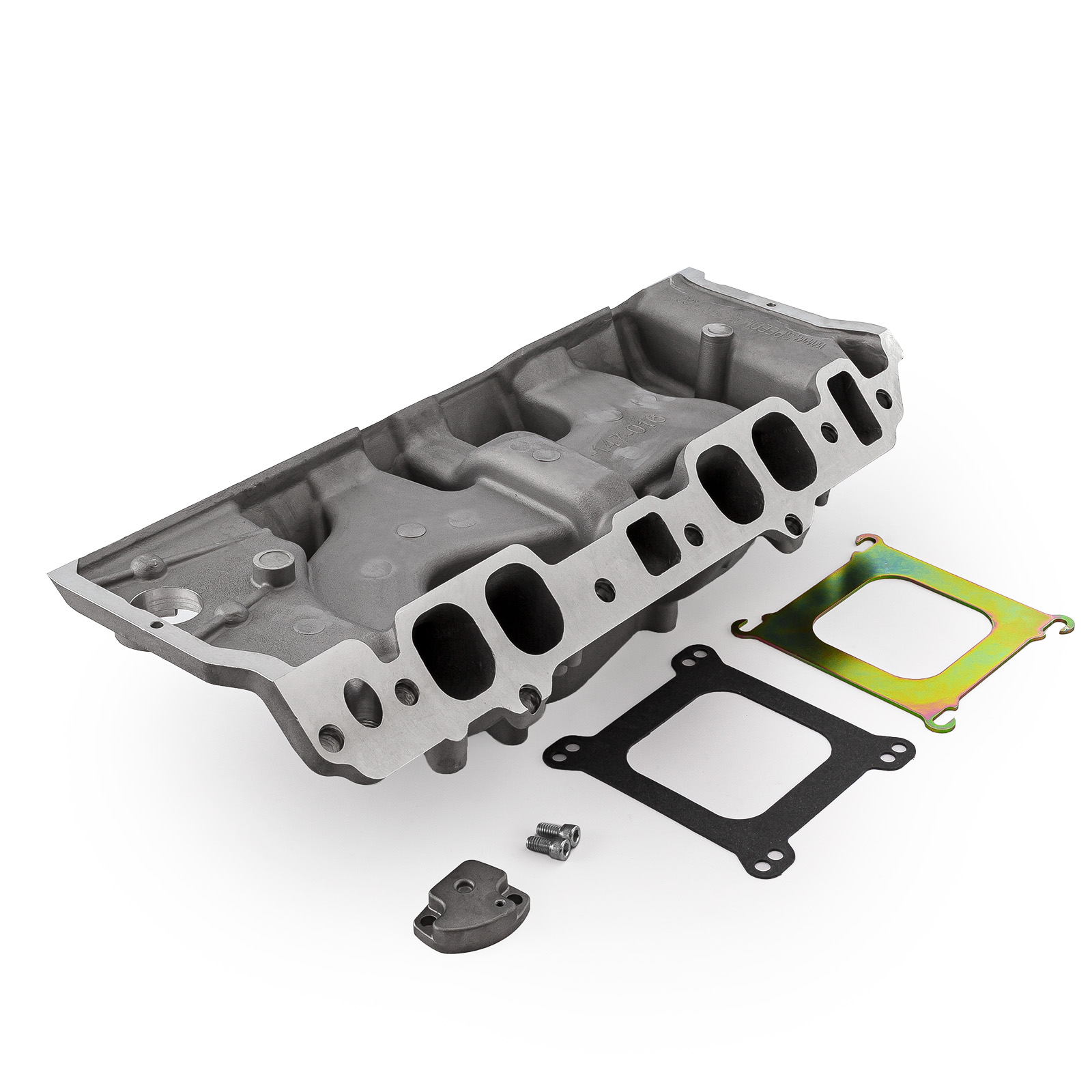 Speedmaster® 1-147-016 Chevy BBC 454 Oval Port LowRise Aluminum Intake Manifold [Satin]