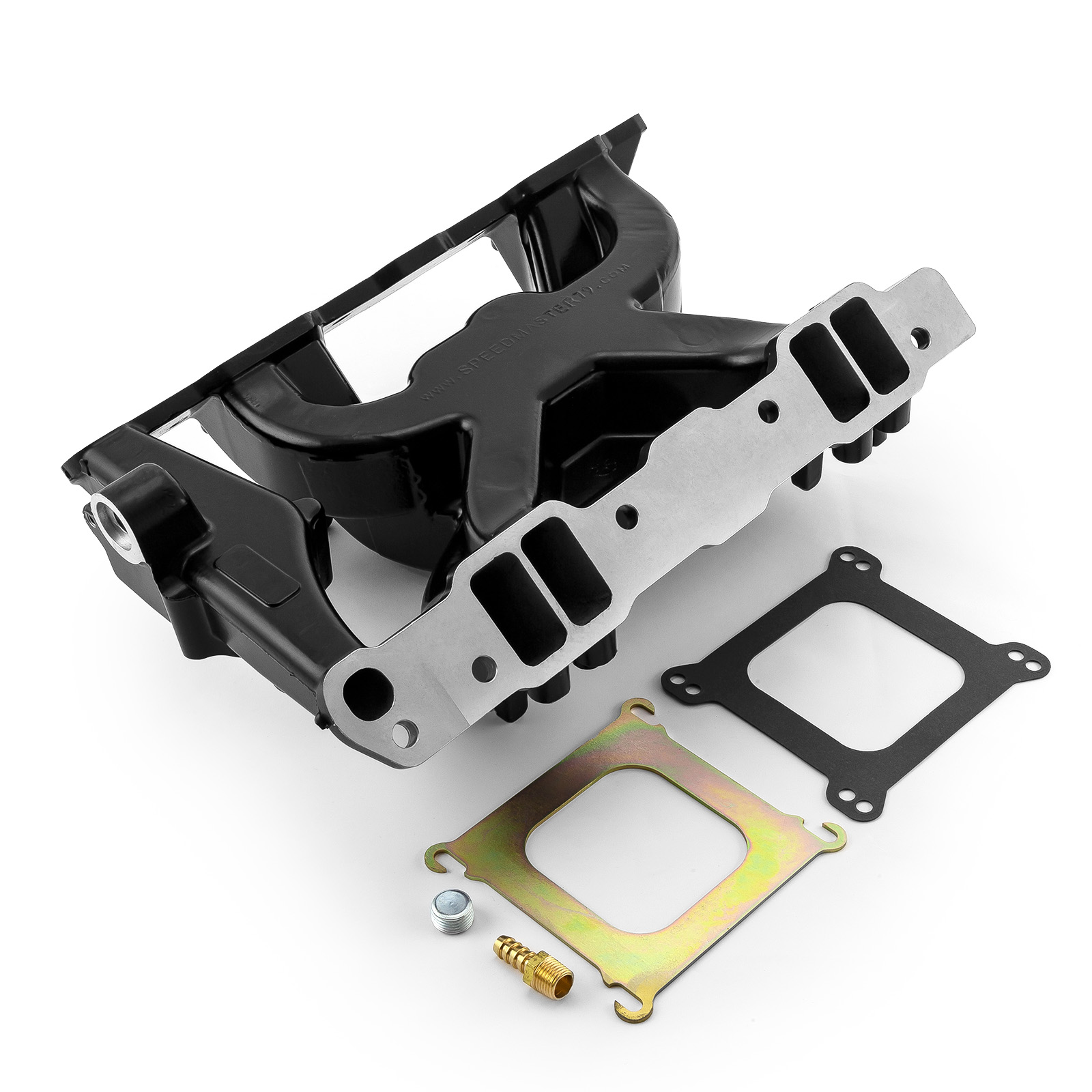 Speedmaster® 1-147-075 Pontiac 326 350 389 400 428 455 MID-AIR™ MidRise Aluminum Intake Manifold [Black]
