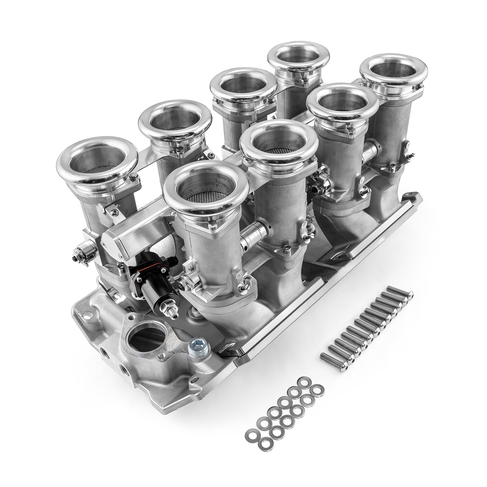 Speedmaster® 1-148-001-02 Chevy BBC 454 Downdraft 8 Stack EFI Intake Manifold System Complete Satin