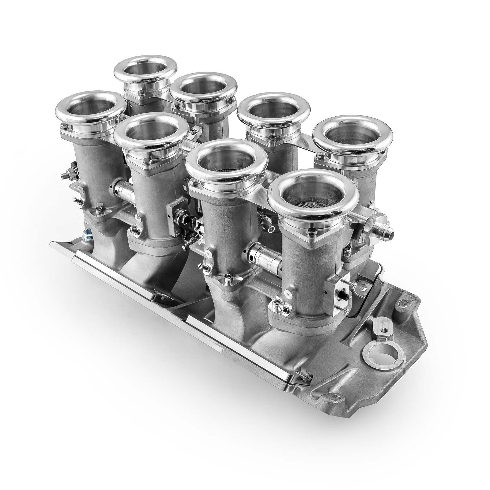 Speedmaster® 1-148-001-02 Chevy BBC 454 Downdraft 8 Stack EFI Intake Manifold System Complete Satin