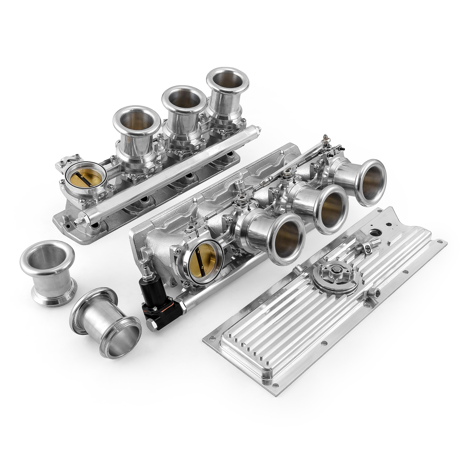 Speedmaster® 1-135-016-02 Chevy GM LS1 Downdraft + FiTech Ultra EFI Fuel Injection System [Polished]