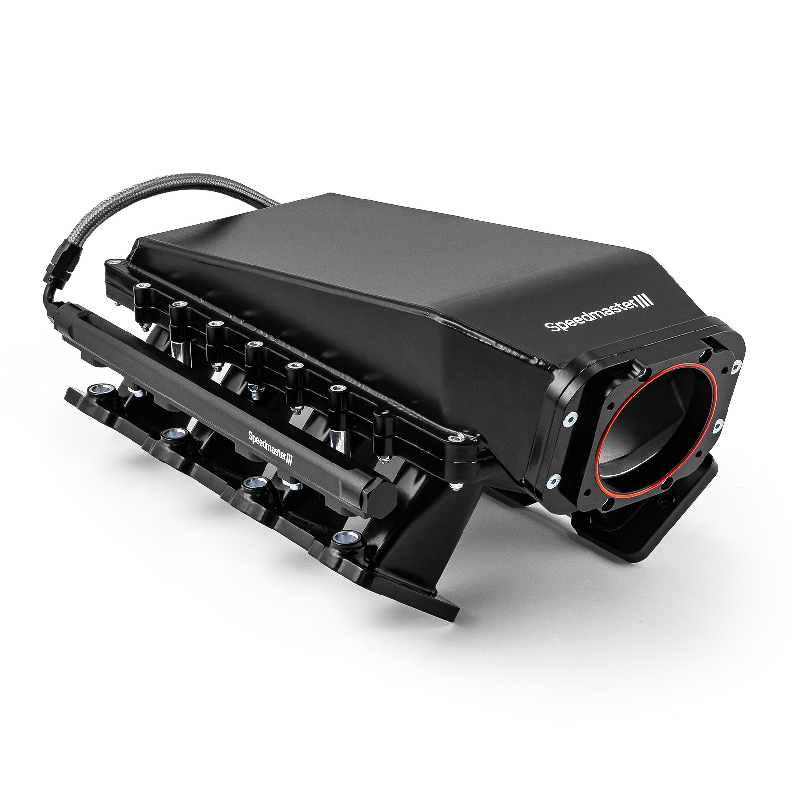 Speedmaster® 1-148-050-02 Chevy GM LS1 2pc Fabricated Ram Air 98mm 4 Bolt EFI Intake Manifold Black