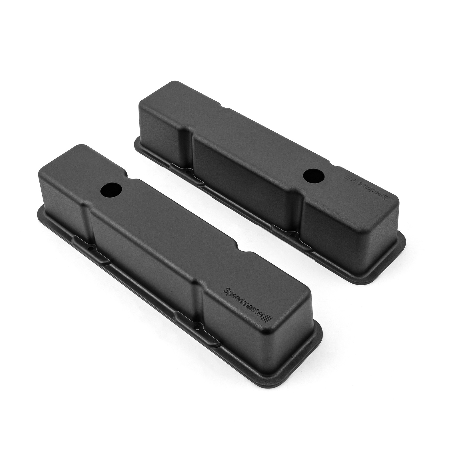Speedmaster® 1-314-001-03 Chevy SBC 350 Aluminum Valve Covers Tall w/Hole [Black]