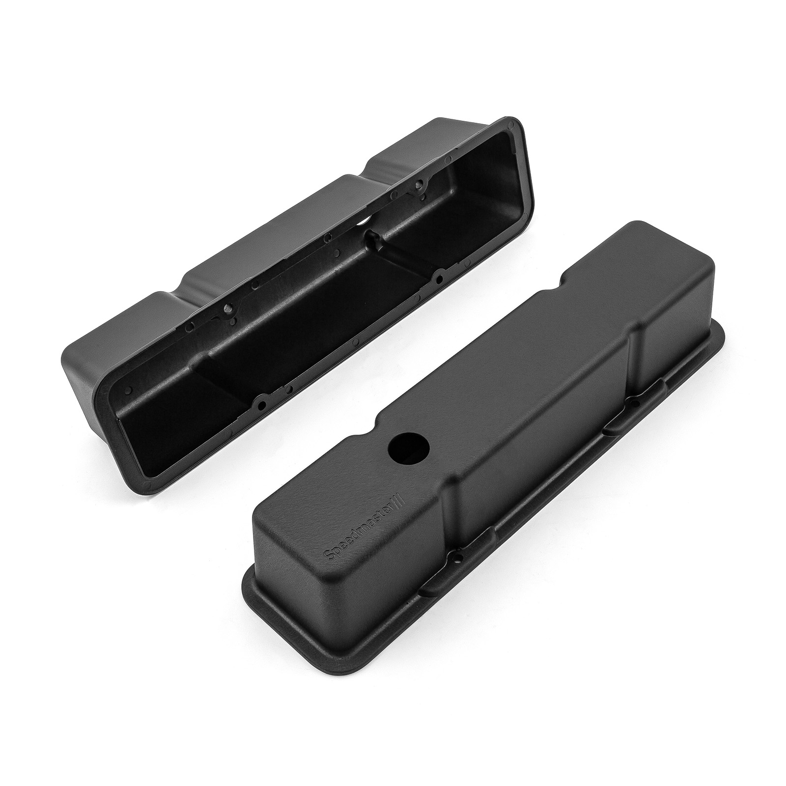 Speedmaster® 1-314-001-03 Chevy SBC 350 Aluminum Valve Covers Tall w/Hole [Black]