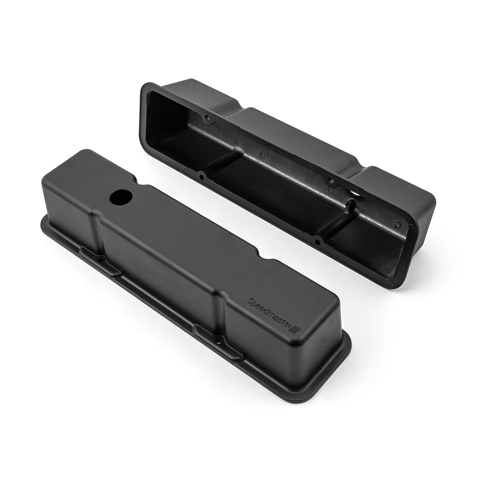 Speedmaster® 1-314-001-03 Chevy SBC 350 Aluminum Valve Covers Tall w/Hole [Black]