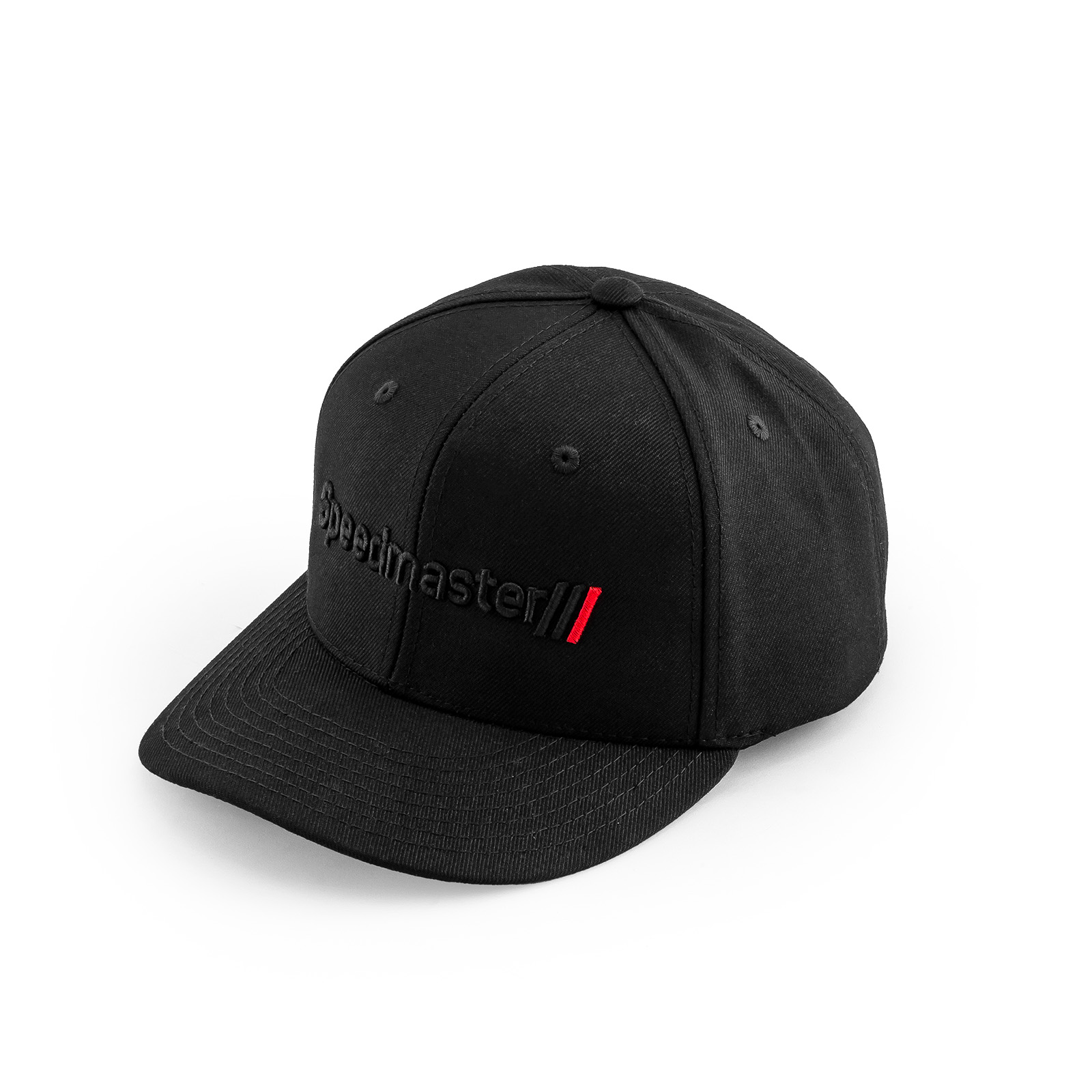 Speedmaster 6 Panel Snapback Cap [Black/Red Logo]